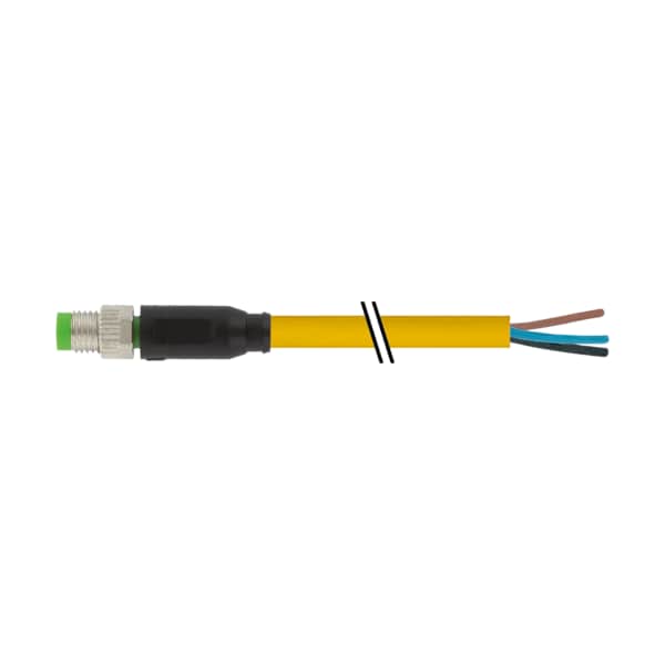 Murrelektronik M8 male 0 Degree with cable, PUR 3x0.25 ye UL/CSA+drag chain 5m 7000-08001-0300500 - main